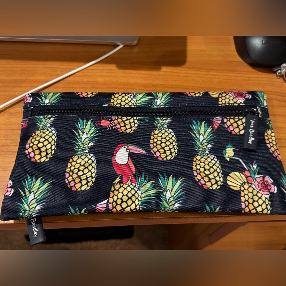Vera Bradley Toucan Party Pineapple Lighten Up Double Zip
Pencil Pouch